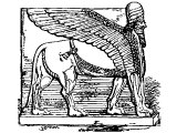 Babylonian composite beast - a lion with wings and human head - cf Dan.7.4